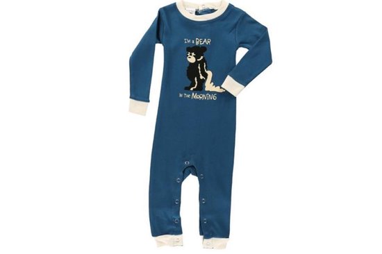 Babypyjama LazyOne Bear in the Mornings blauw - 68