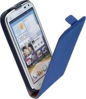 LELYCASE Blauw Lederen Flip Case Cover Hoesje Huawei Ascend G610