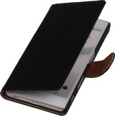 LELYCASE Zwart iPhone 6 / 6s Echt Lederen Booktype Hoesje