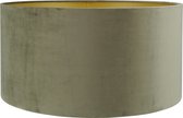 Lampenkap Cilinder - 50x50x25cm - San Remo velours taupe - gouden binnenkant