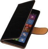 Étui livre / portefeuille / étui Microsoft Lumia 535 en cuir PU Zwart