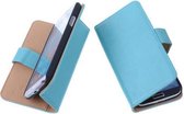 PU Leder Turqoise Hoesje Sony Xperia T3 Book/Wallet Case/Cover