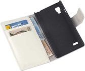 LELYCASE Book Case Flip Cover Wallet Cover LG Optimus L9 Wit
