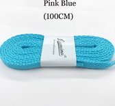 2 Paar Mooie schoenveters | 100 cm | Roze blauw