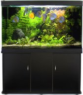 MonsterShop Aquariums - Aquarium - inclusief Filter Pomp Verwarming Verlichting Decoratie Planten - Zwart
