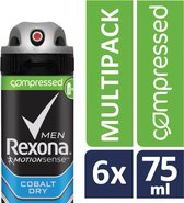 Rexona Dry Cobalt Deodorant - 6 x 75 ml - Voordeelverpakking