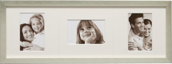 Deknudt Frames multifotolijst - zilver - passe-partout - 3x 13x18 cm
