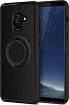 Luxe Extreem Stevige Armor Hoesje voor Samsung Galaxy S9 - Shockproof Case - Cover Zwart - Magneet - Magnetisch voor autohouder - met Carbon Ring Kickstand