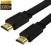 HDTV - HDMI naar HDMI 19Pin Platte Kabel met Lengte 5 meter - Versie 1.4 High Speed - Zwart