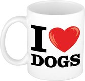 I Love Dogs koffiemok / beker 300 ml - cadeau voor honden liefhebber