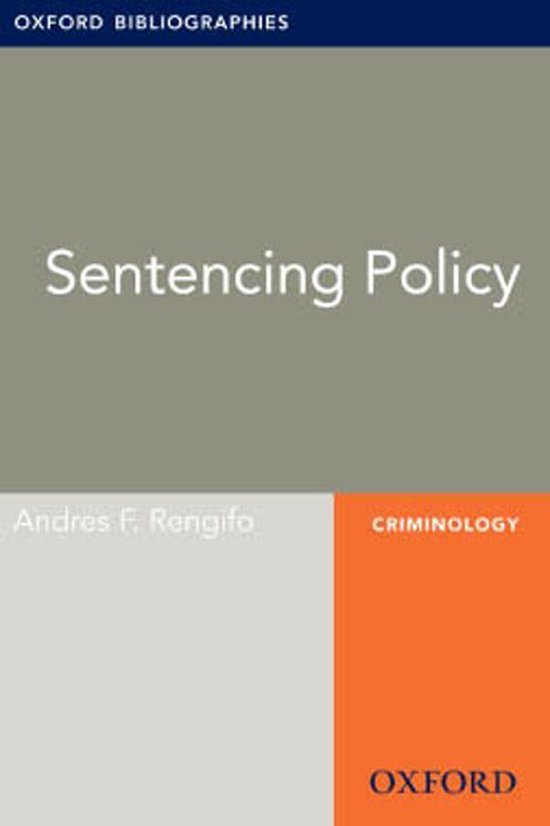 Oxford Bibliographies Online Research Guides - Sentencing Po ... - cover