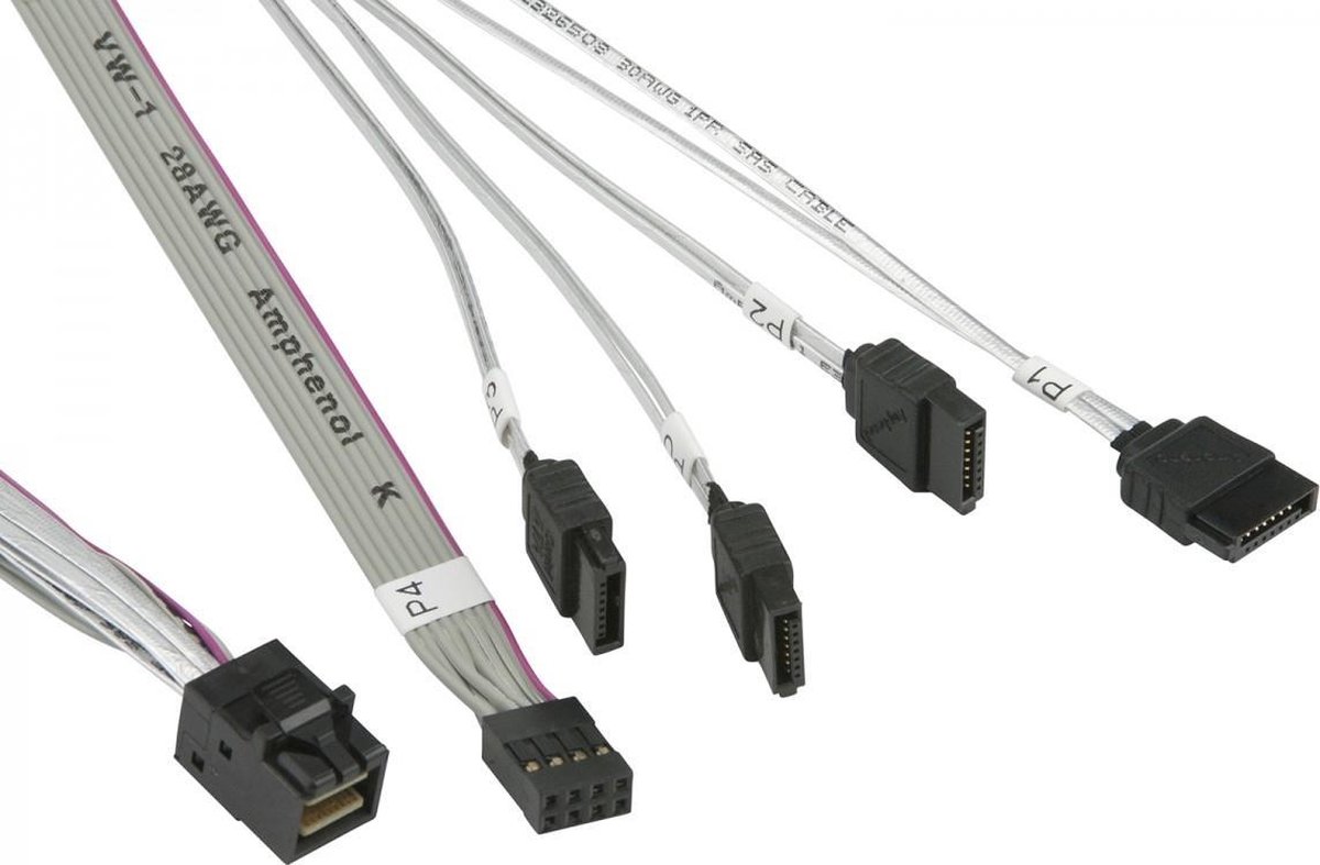 Supermicro kabeladapters/verloopstukjes MiniSAS / 4 SATA 0.55 m