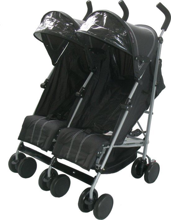 Vertolking sociaal cafetaria X Adventure Duo Buggy- Plooibuggy - Lichtgewicht - Zwart | bol.com