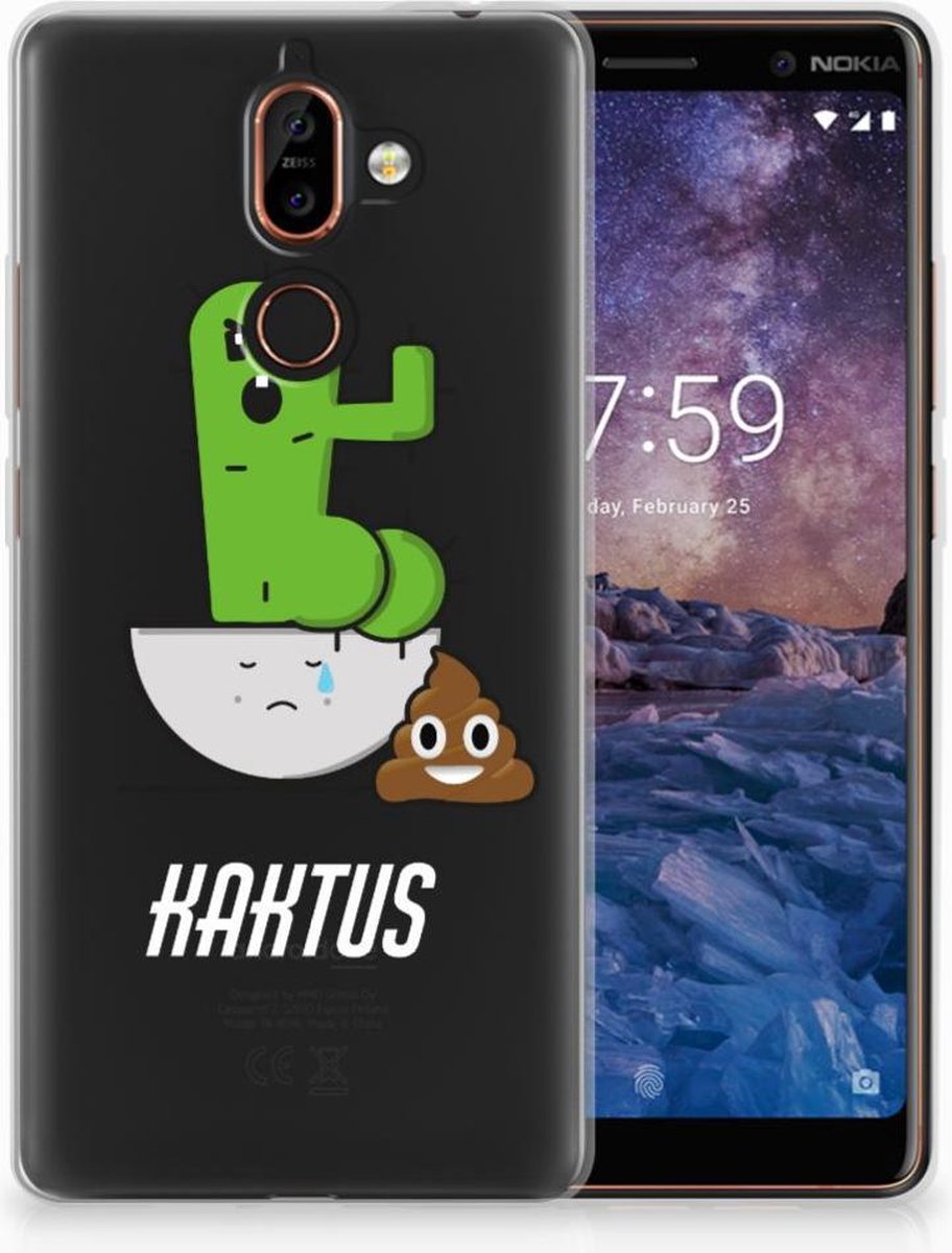 Nokia 7 Plus Telefoonhoesje met Naam Cactus Poo