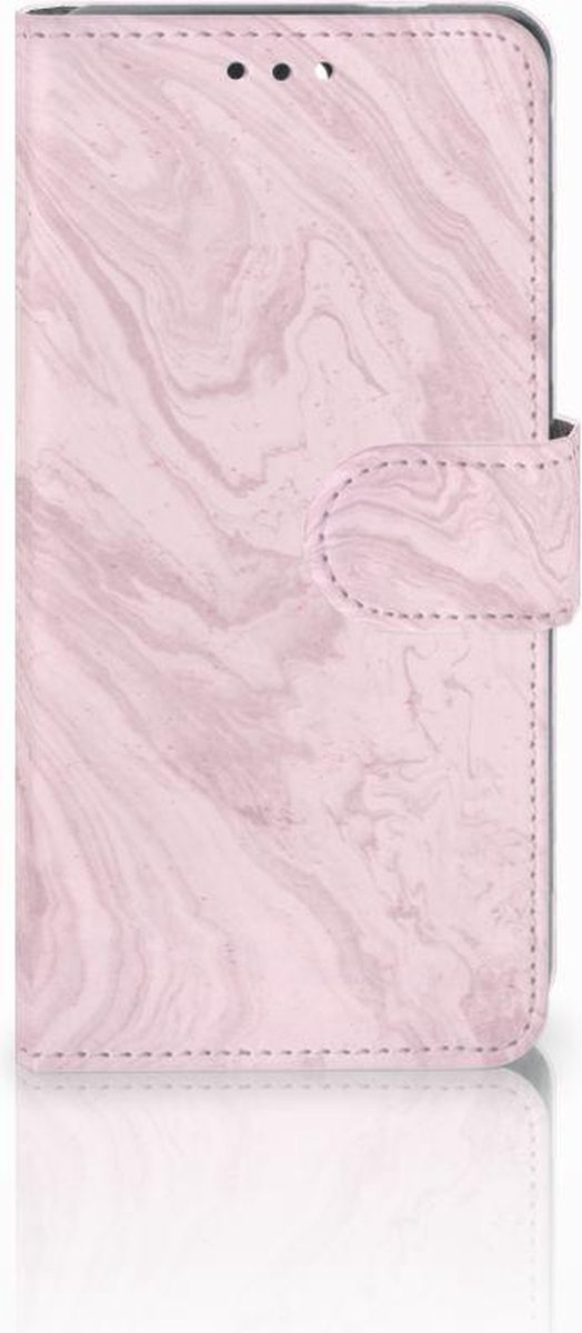 Nokia 3.1 (2018) Bookcase Marble Pink - Origineel Cadeau Vriendin