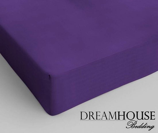Literie Dreamhouse - Drap housse - Coton - Simple - 160x220 cm - Violet