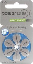 6 pièces (1 blister avec 6 pièces) - Piles pour aides auditives Power One Mercury Free 675
