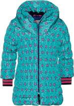Mim-pi Meisjes Jas - Turkoois met multicolor - Maat 92