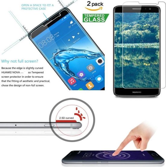 2 Stuks Pack Huawei Nova Screenprotector Anti barst Tempered glass