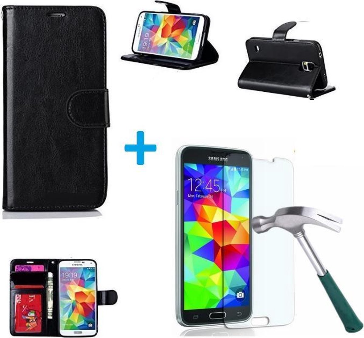 Samsung Galaxy S5 Mini Portemonnee hoes zwart