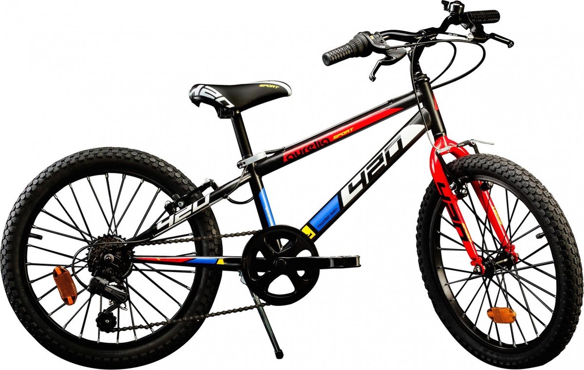 Aurelia Dino 420u Kinderfiets 20 Inch Jongens Rood Blauw Zwart
