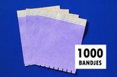 Grootverpakking: CombiCraft Blanco Tyvek Polsbandjes Paars - 1000 stuks