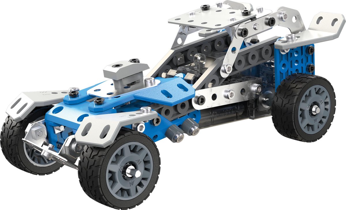 Meccano - Voiture de rallye à construire 10 en 1 de la gamme STIM avec  roues et pièces mobiles