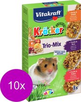 Vitakraft Hamster Kracker 3in1 Mulitvitamine/Honing/Fruit - Knaagdiersnack - 10 x 168 g
