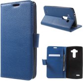 Litchi Cover wallet case hoesje LG G4S blauw