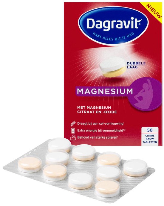 Anoniem vredig Vlak Dagravit Magnesium - Vitamine C en Magnesium - 50 kauwtabletten | bol.com