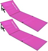Set de tapis de plage roses, 2x, avec dossier, rose, lit de plage, chaise longue