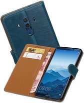 Zakelijke PU leder booktype hoesje voor Huawei Mate 10 Pro blauw