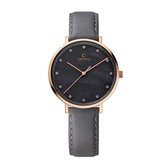 Obaku V186LX VJRJ horloge dames - grijs - edelstaal PVD ros�