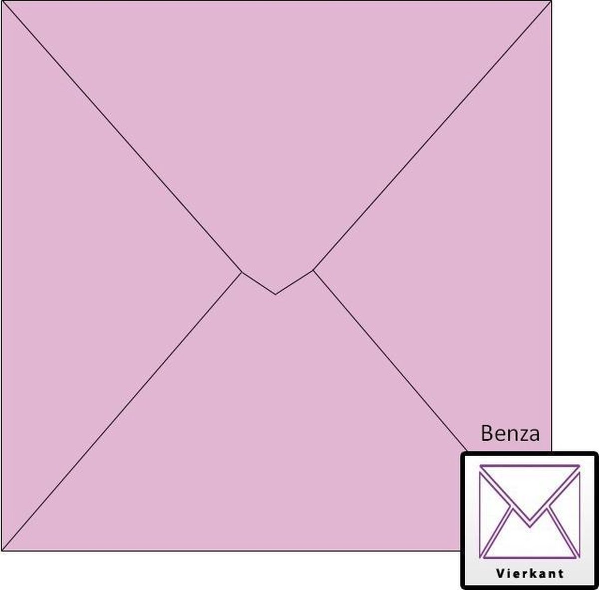 Enveloppe carrée 14x14 rose - Mine Azimutée