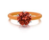 Colori 4 RNG00003 Siliconen Ring met Steen - Zirkonia 10 mm - One-Size - Oranje