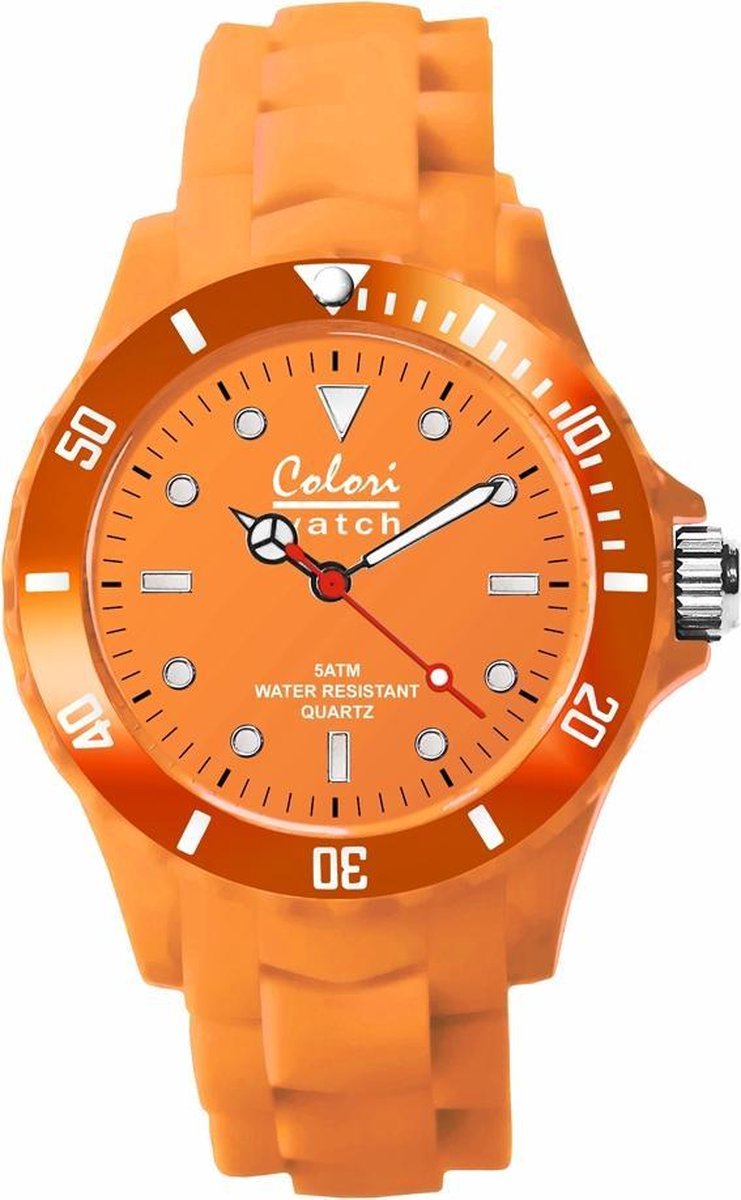 Colori 5-COL010 - Horloge - Siliconen - Oranje - Ø 40 mm