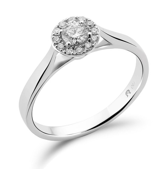 Orphelia - Ring - 18 Karaat Witgoud / Diamant 0.30 crt