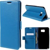 Etui Portefeuille Litchi Cover Samsung Galaxy Note 5 Bleu
