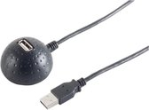 USB naar 1x USB docking kabel - USB2.0 - tot 0,5A / zwart - 1,5 meter
