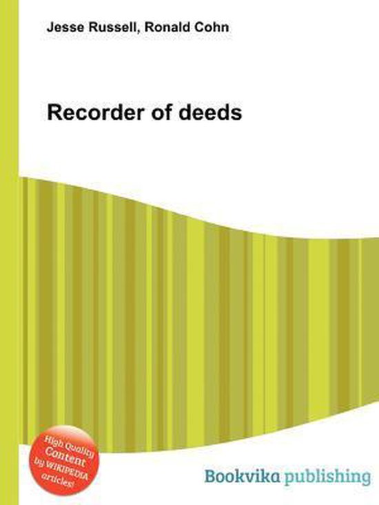 Recorder of Deeds 9785511096964 Boeken
