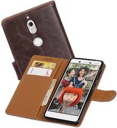 Zakelijke Book Case Telefoonhoesje Geschikt voor de Nokia 7 - Portemonnee Hoesje - Pasjeshouder Wallet Case - Mocca