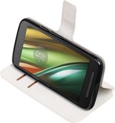 BestCases.nl Wit Motorola Moto E3 TPU wallet case booktype hoesje HM Book