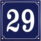 Emaille huisnummer blauw nr. 29