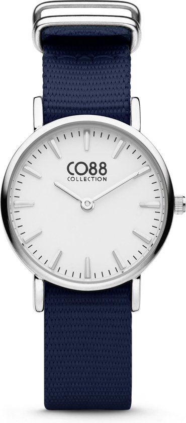 CO88 Collection Horloges 8CW 10041 Horloge met Nato Band - Ø26 mm - Donkerblauw / Zilverkleurig