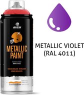 Peinture en aérosol pourpre métallique MTN - RAL 4011 - aérosol de 400 ml pour diverses utilisations, utilisable sur bois, plastique et métal
