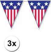 3x Amerika vlaggenlijn 4 meter