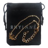 Rhylane® - Bracelet minimaliste - doré - breloque oiseau l- 17 + 5 cm réglable