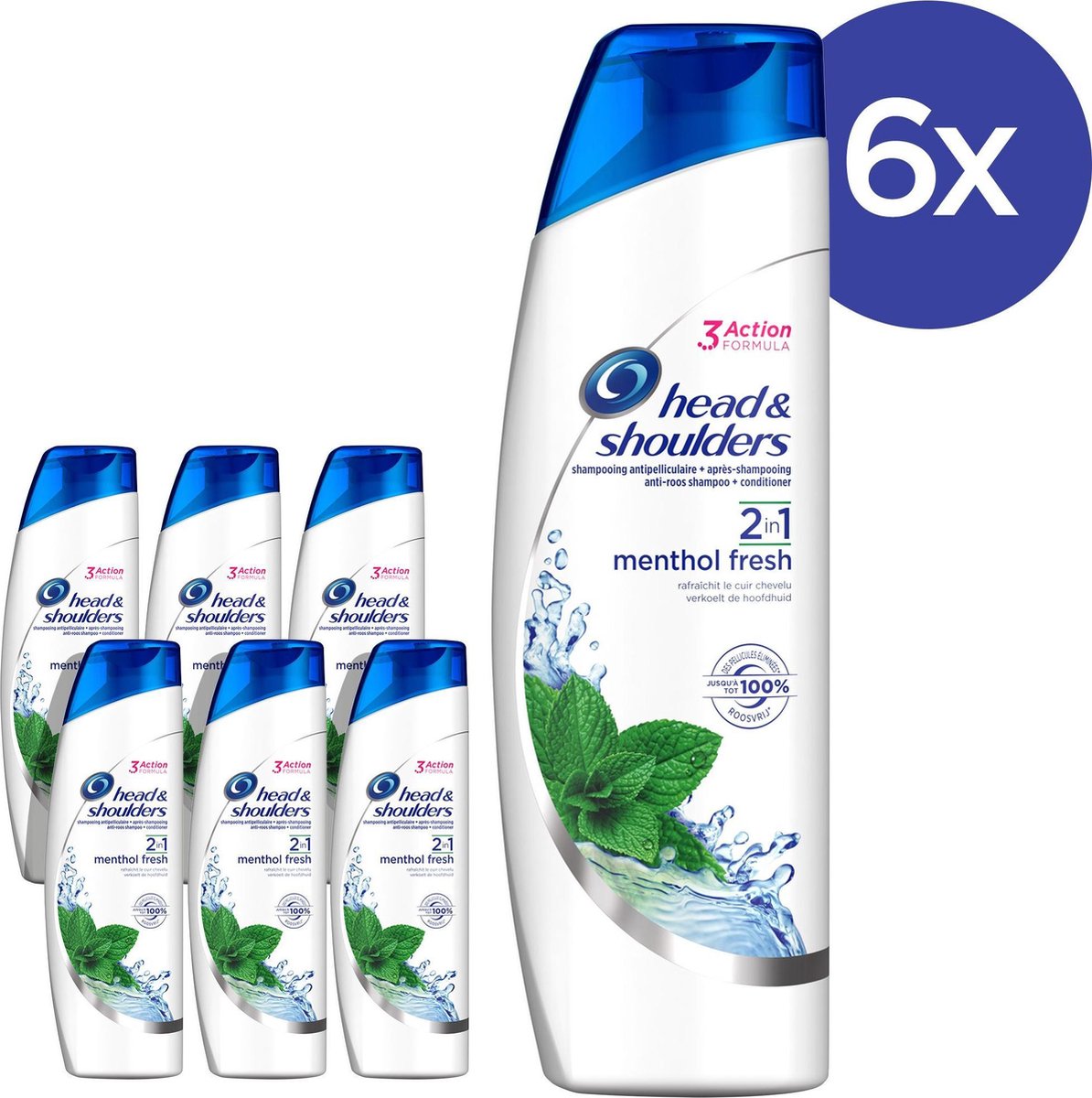 Head & Shoulders Menthol Fresh 2in1 Voordeelverpakking 6x255ml