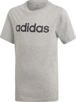 adidas Youth Boys Essentials Linear Slim T-shirt Junior  Sportshirt - Maat 128  - Unisex - grijs/zwart
