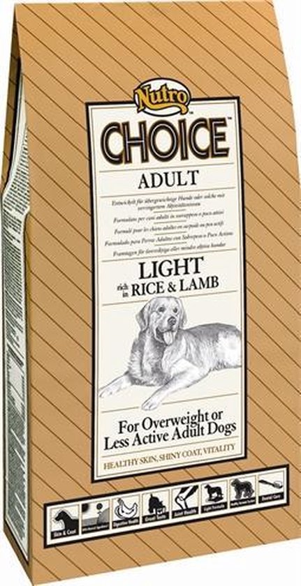 Nutro Choice Adult Light Hondenvoer - Lam/Rijst - 2 kg | bol.com